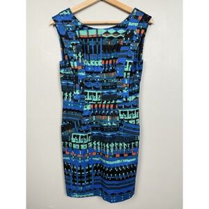 Plenty by Tracy Reese Abstract Geometric Sheath Dress Pockets Career Work Wear 4